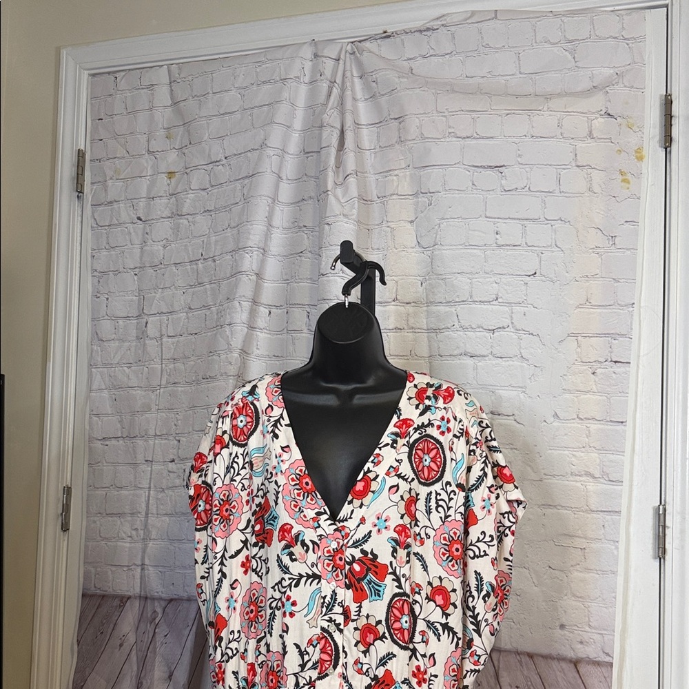 NWT T TAHARI Floral V-Neck Maxi Dress - Picture 3 of 14
